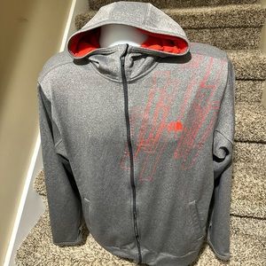 Gray and Red Men's Hoodie